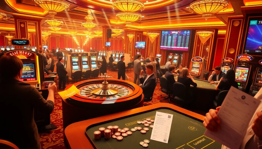 Lương sơn TV showcases an exhilarating casino scene with players engaged in thrilling roulette action, capturing the essence of high-stakes gambling.