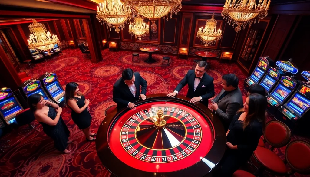 Players immersed in high-stakes roulette at 78win, showcasing luxury and excitement in a vibrant casino atmosphere.